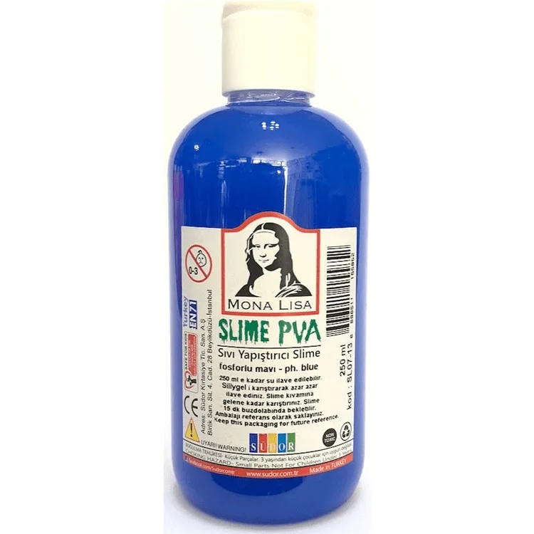 SÜDOR SL07-13 SLIME SIVI YAPIŞTIRICI 250 ML FOSFORLU MAVİ