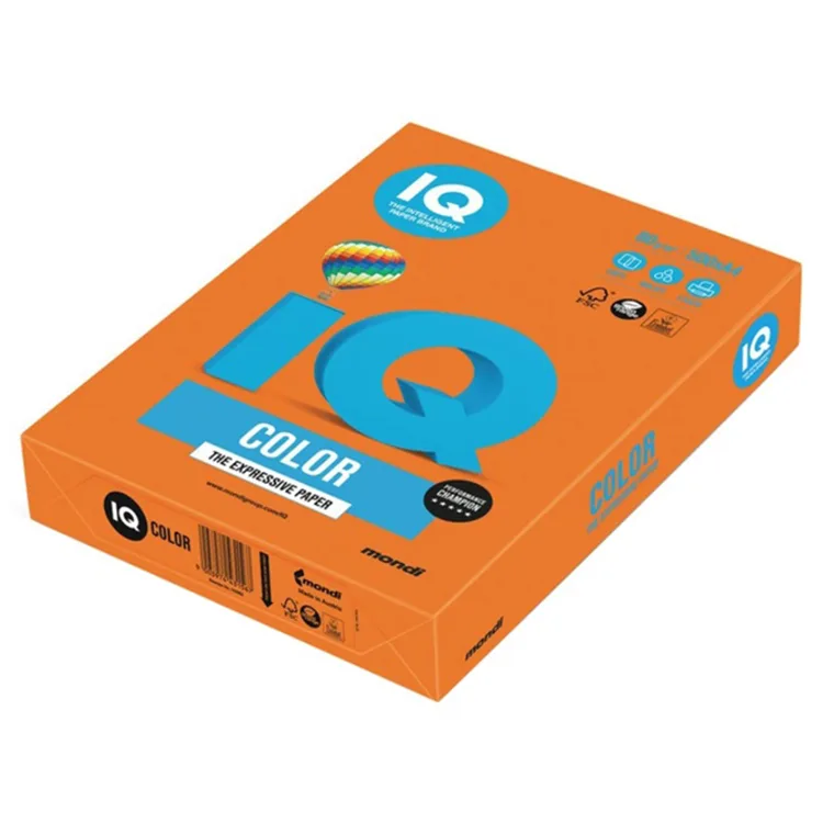 MONDİ IQ OR43 RENKLİ FOTOKOPİ KAĞIDI A4 500'LÜ 80GR TURUNCU