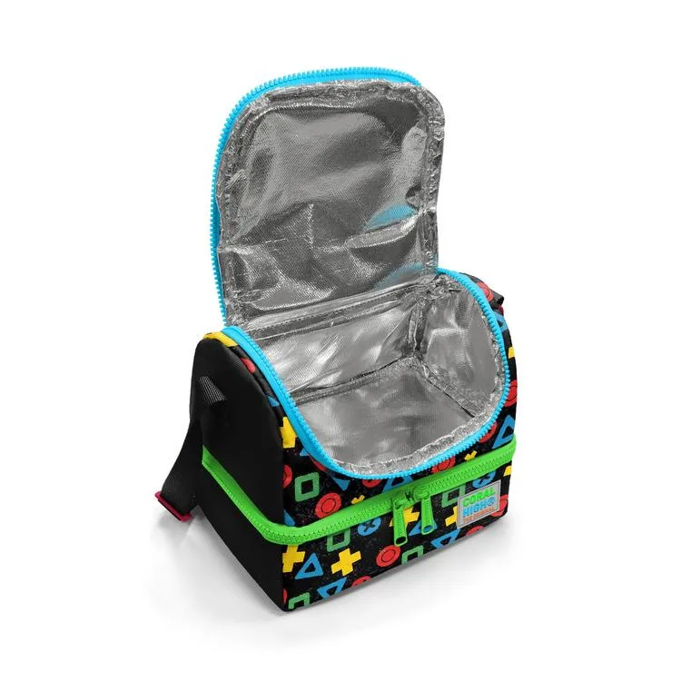 CORAL HIGH 37207 KIDS SİYAH LETS PLAY DESENLİ THERMO İKİ KATLI BESLENME ÇANTASI
