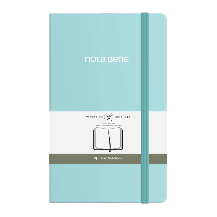 VICTORIA'S JOURNALS NOTE BENE 9224 CLASSIC NOTEBOOK SERT KAPAK 13x21cm 70gr.400 SYF. ÇİZGİLİ DEFTER TURKUAZ