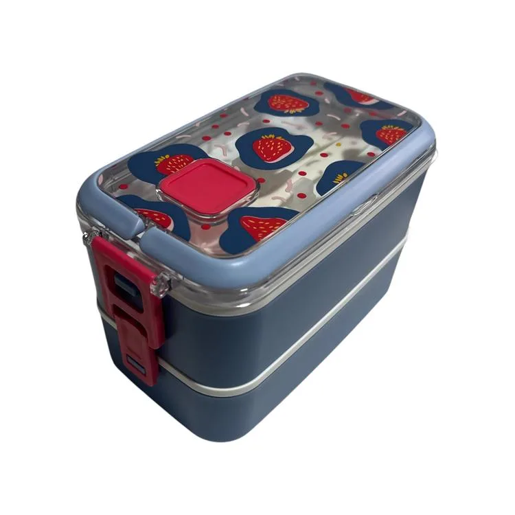 VAGONLİFE ÇELİK YEMEK KABI 2 KATLI 3 BÖLMELİ 700 ML - LUNCH BOX VGN6748 - MAVİ