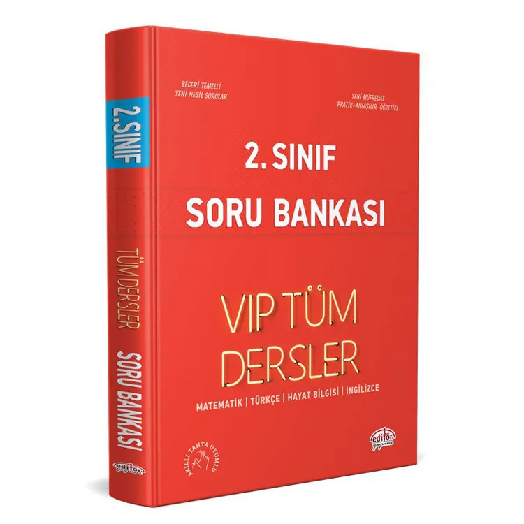 EDİTÖR 2.SINIF VIP TÜM DERSLER SORU BANKASI KIRMIZI KİTAP
