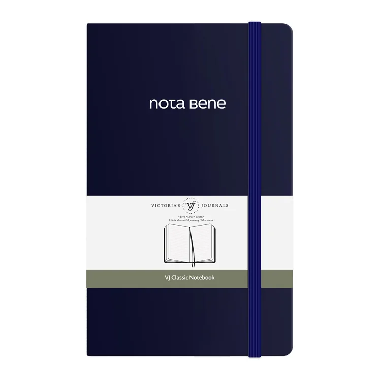 VICTORIA'S JOURNALS NOTE BENE 9220 CLASSIC NOTEBOOK SERT KAPAK 13x21cm 70gr.400 SYF. ÇİZGİLİ DEFTER LACİVERT