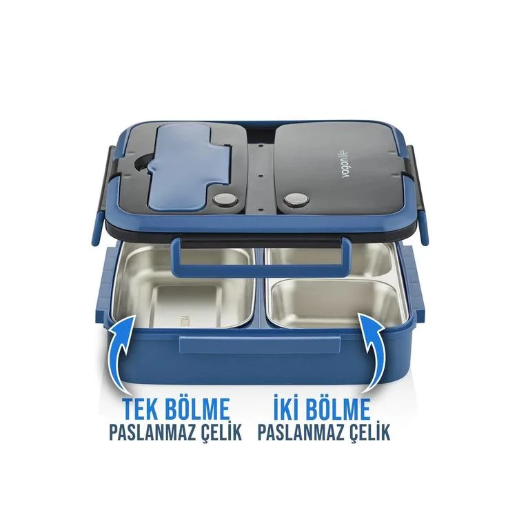 VAGONLİFE ÇELİK YEMEK KABI 3 HAZNELİ LUNCH BOX BL10164 1000 ML