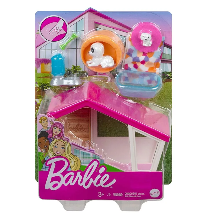 MATTEL GRG75/ GRG78 BARBIE EV DEKORASYONU OYUN SETİ KÖPEK KULÜBESİ