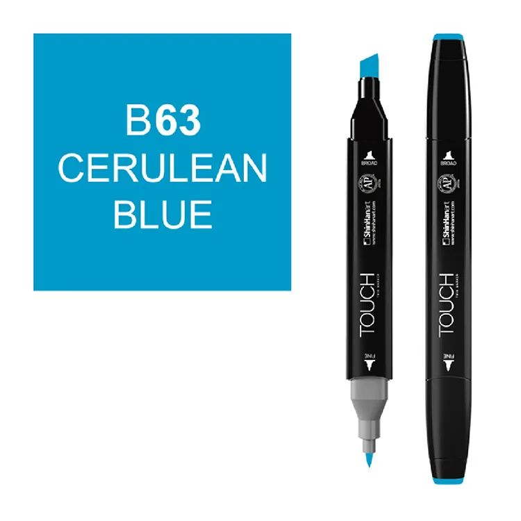 TOUCH TWIN B-63 ÇİFT UÇLU MARKER CERULEAN BLUE