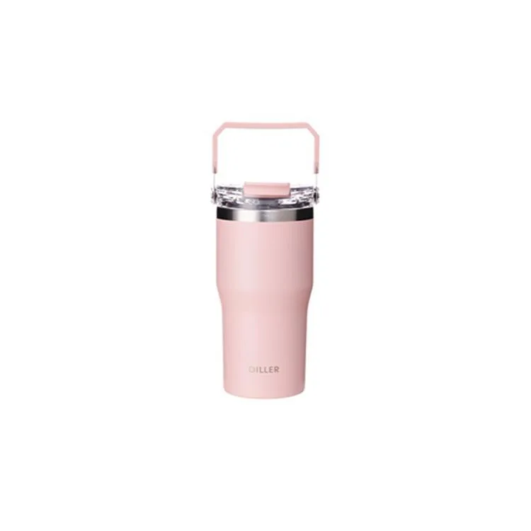 VAGONLİFE DILLER ÇELİK PİPETLİ / PİPETSİZ KULLANIM TUTMA SAPLI MATARA/TERMOS D9168 620ML PINK
