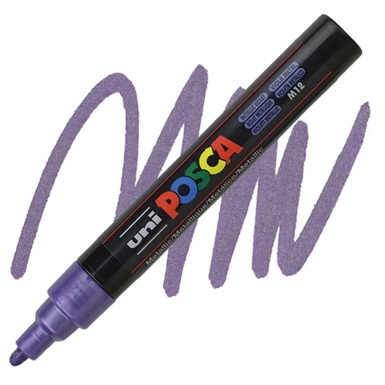 UNİ POSCA SU BAZLI POSTER MARKER PC-5M 1.8-2.5 METALİK MOR M12