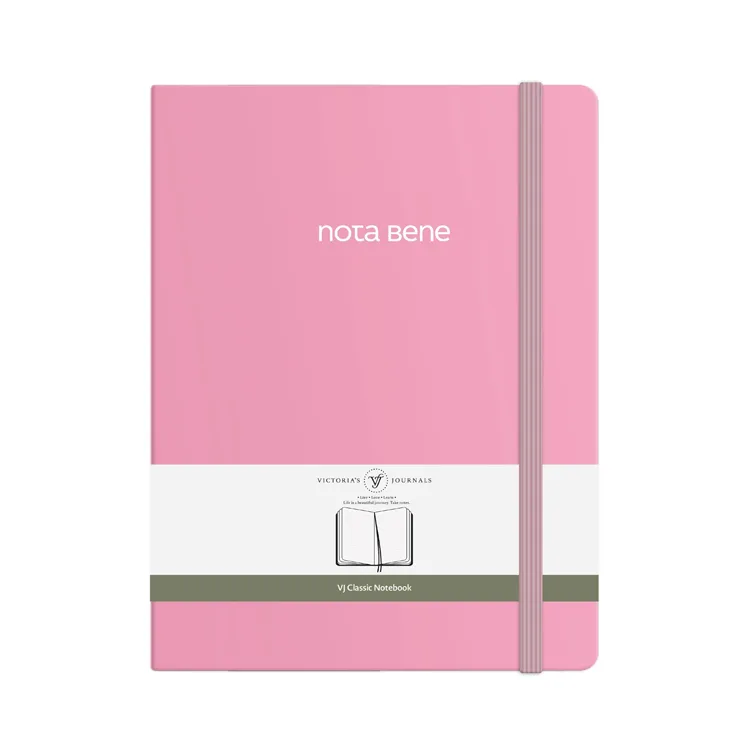 VICTORIA'S JOURNALS NOTE BENE 9215 CLASSIC NOTEBOOK SERT KAPAK 19x25cm 70gr.320 YP. ÇİZGİLİ DEFTER PEMBE