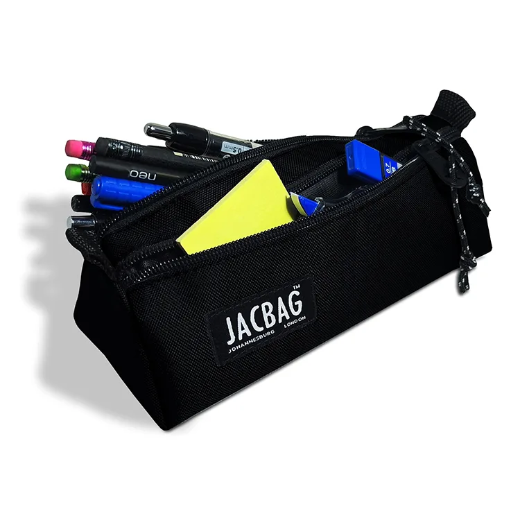 JACBAG DUAL PRIME JAC-02 ÜÇGEN ÇİFT BÖLMELİ KALEM ÇANTASI SİYAH
