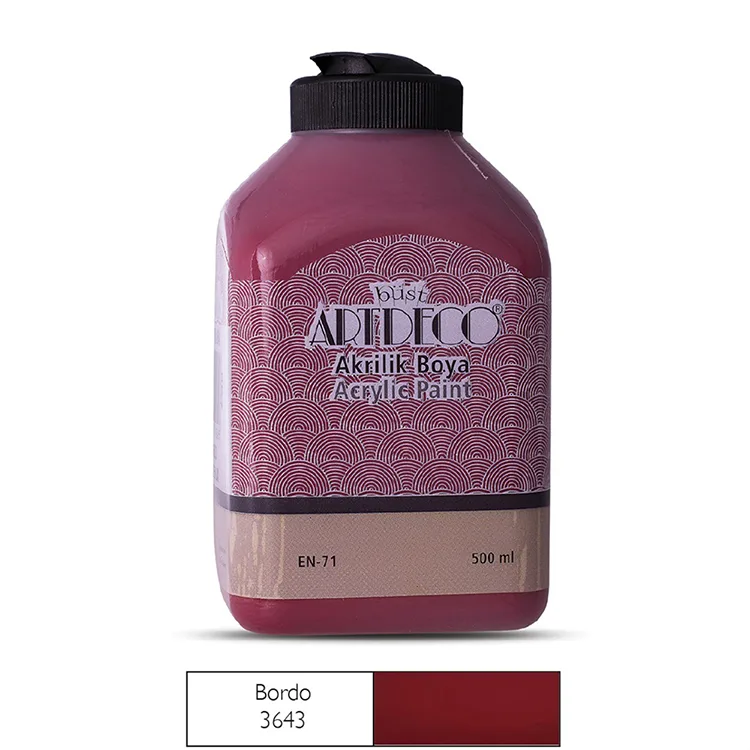 ARTDECO 070L-3643 AKRİLİK BOYA 500 ML. BORDO