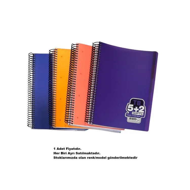 GIPTA TB A4 SPİRALLİ SEPERATÖRLÜ 5+2 PP KAPAK 280 YP DEFTER 2203
