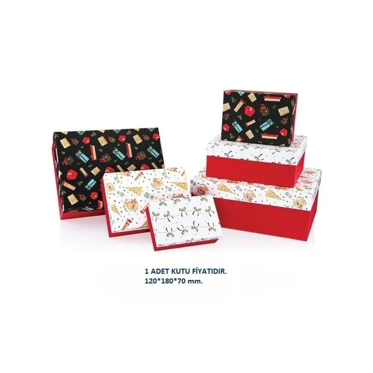 GIPTA FESTA DİKDÖRTGEN HEDİYE KUTUSU BX2701 A NO:1 120x180x70 mm - TEKLİ