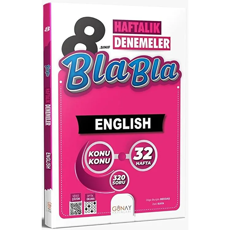 GÜNAY 8. SINIF BUMERANG 32 HAFTALIK BLA BLA İNGİLİZCE DENEMELERİ