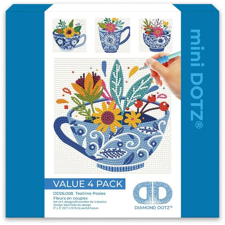 DIAMOND DOTZ DD26.008 MINI DOTZ TEATIME POSIES 12,7x12,7 cm BONCUK TABLO KİTİ