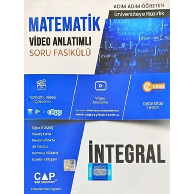 ÇAP YAYINLARI ÜNİVERSİTEYE HAZIRLIK MATEMATİK İNTEGRAL KONU ANLATIMLI SORU BANKASI 2023