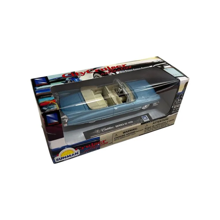 SUNMAN 48734B CITY CRUISER COLLECTION CADILLAC SERIES 62 1959 1:43 DIE-CAST METAL ARABA KUTULU 5+ -TEKLİ