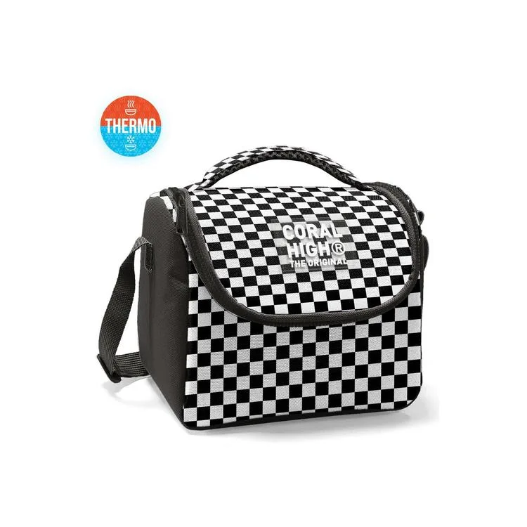 CORAL HIGH 22777 KIDS SİYAH BEYAZ DAMA DESENLİ DESENLİ THERMO BESLENME ÇANTASI