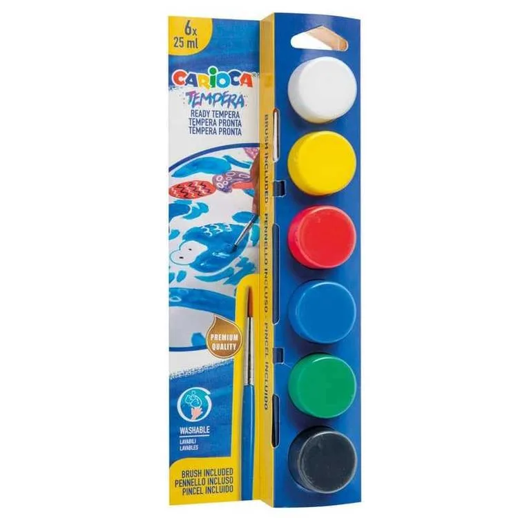 CARIOCA 40433 TEMPERA FIRÇALI 25 ML SULUBOYA 6'LI