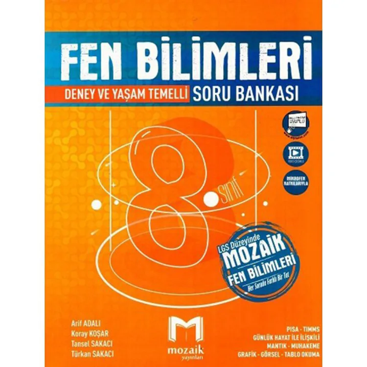 MOZAİK YAYINLARI 8. SINIF FEN BİLİMLERİ SORU BANKASI