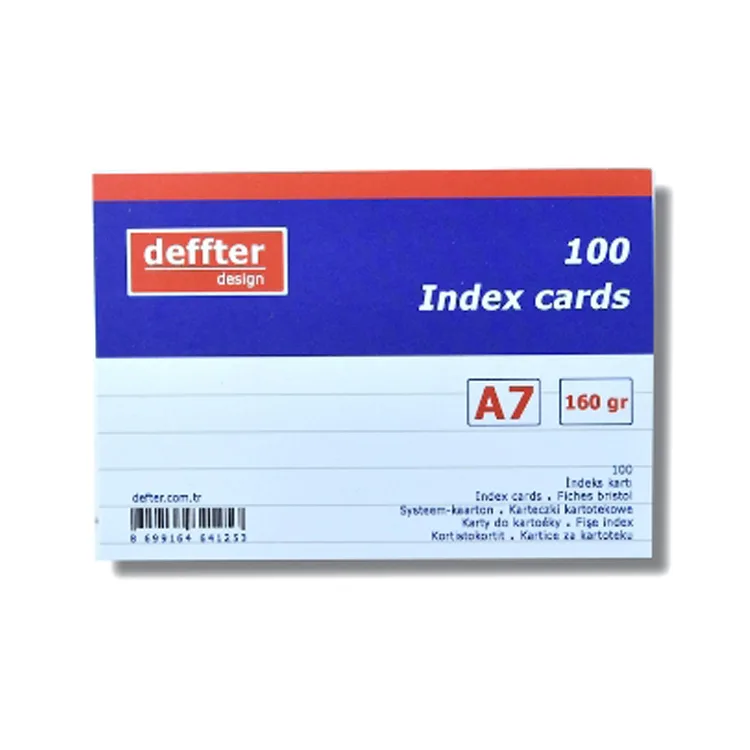 DEFFTER INDEX KARTI A7 BEYAZ ÇİZGİLİ