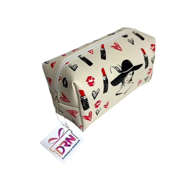 DRN GIFT ST-0102 TEK GÖZLÜ GENİŞ SUNİ DERİ MAKYAJ ÇANTASI - TEKLİ