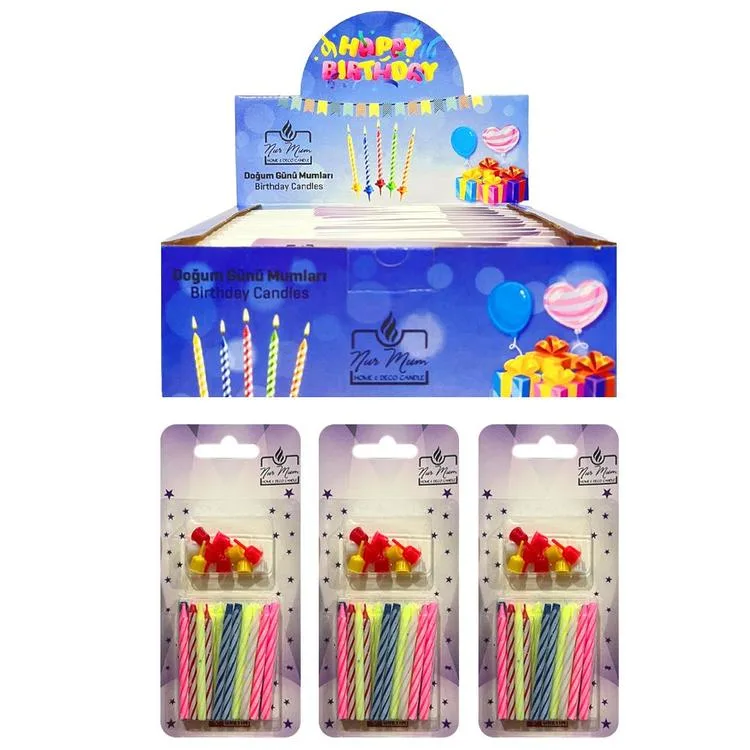NUR X-003 RENKLİ PASTA-DOĞUM GÜNÜ MUMU