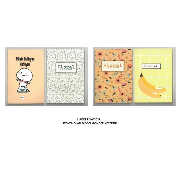 DRN GIFT ST-0205 14x20 BOYALI KENAR KARTON KAPAK 64 YP. ÇİZGİLİ DEFTER - TEKLİ