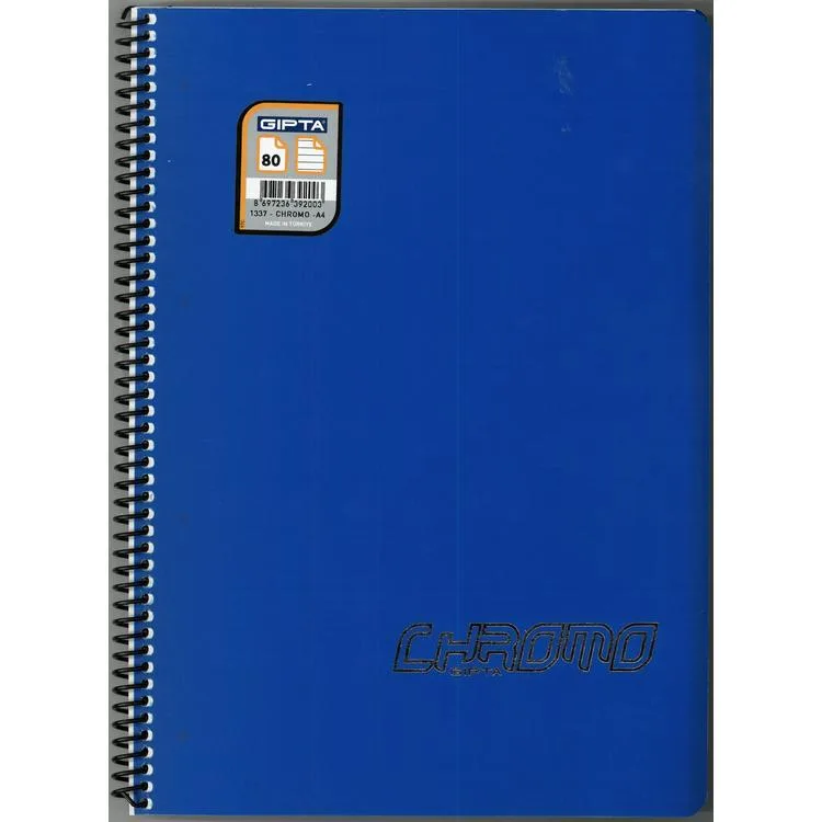 GIPTA CHROM-O SPİRALLİ PP. KAPAK A4 80YP.ÇİZGİLİ DEFTER -1337