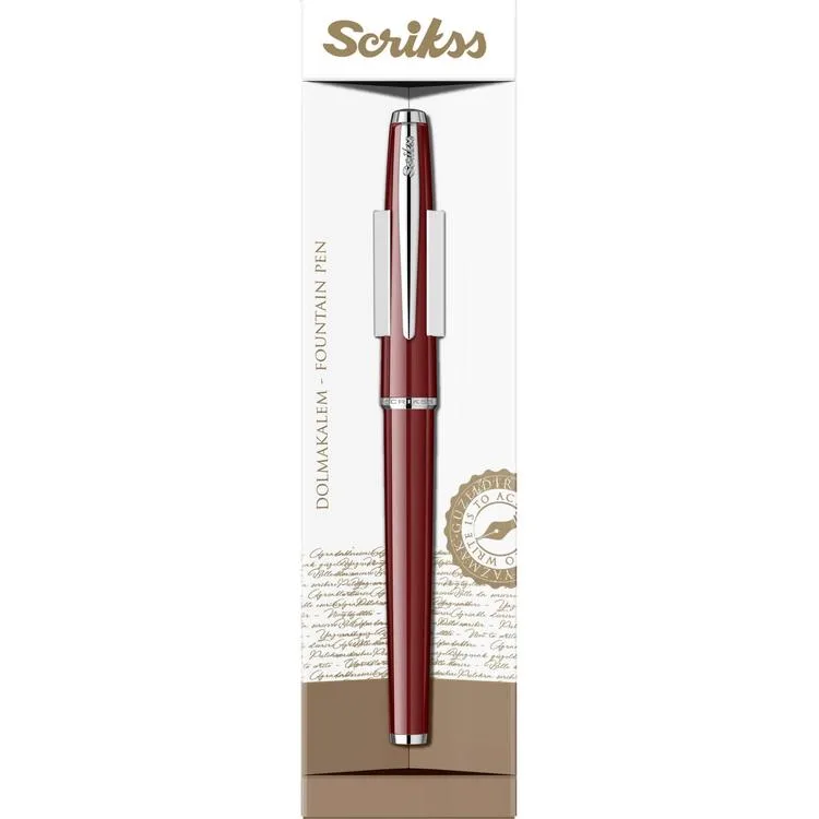 SCRIKSS 33 DOLMA KALEM ŞEFFAF KUTULU BORDO