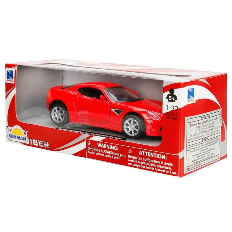 SUNMAN 52693 CITY CRUISER AVRUPA SERİSİ ALFA ROMEO 8C COMPETIZIONE 1:32 DIE-CAST METAL ARABA KUTULU 5+ -TEKLİ