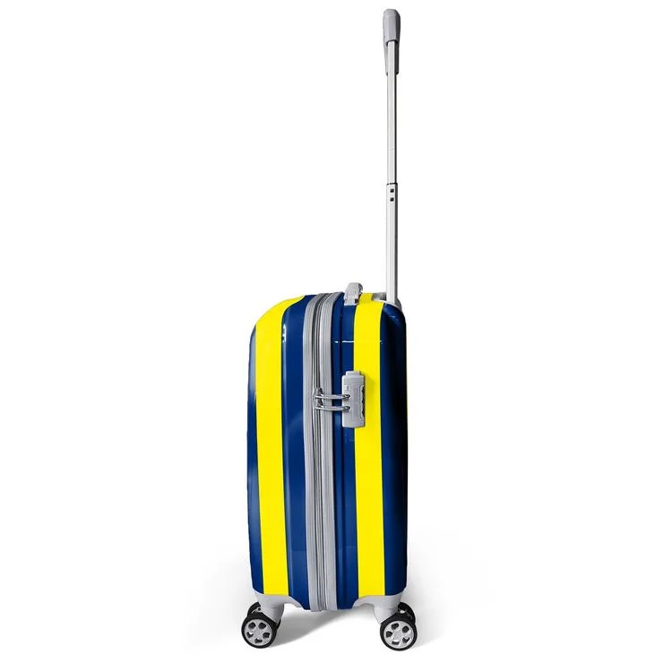 CORAL HIGH 16562 SARI LACİVERT ÇUBUKLU TARAFTAR DESENLİ KABİN BOY (50cm) VALİZ