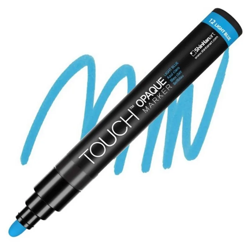 TOUCH OPAQUE SU BAZLI MARKER KALEM 1.5-2.3mm - MEDIUM PACK LIGHT BLUE 12 - SH8613003-2021
