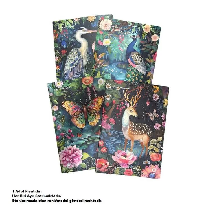 GIPTA GARDEN TEL DİKİŞLİ LX KARTON KAPAK A4 60YP. 80GR. ÇİZGİLİ DEFTER 8427 - TEKLİ