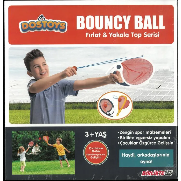 DOSTOYS 613 BOUNCY BALL FIRLAT YAKALA TOP 2'Lİ OYUN SETİ KUTULU 3+