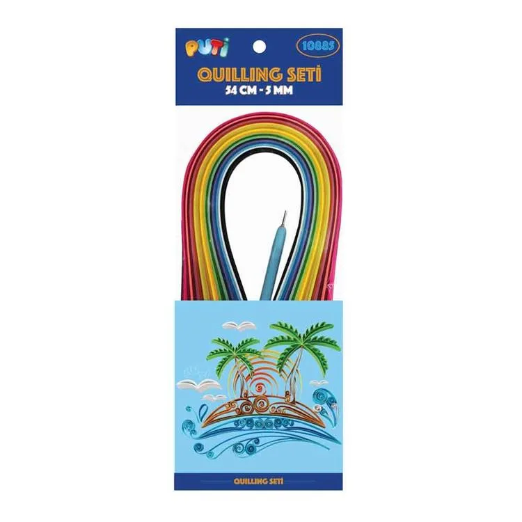 PUTİ 10885 16 RENK 160 ADET QUILLING KAĞIDI 54CM. 5 MM