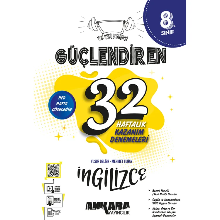 ANKARA 8.SINIF İNGİLİZCE GÜÇLENDİREN 32 HAFTALIK KAZANIM DENEMELERİ