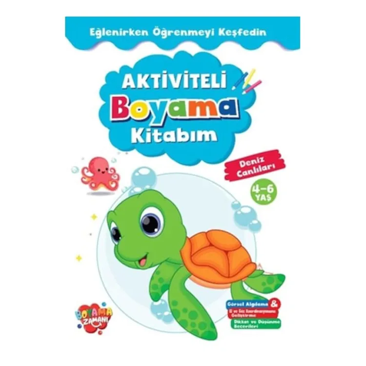 AKTİVİTELİ BOYAMA KİTABI DENİZ CANLILARI 4-6 YAŞ