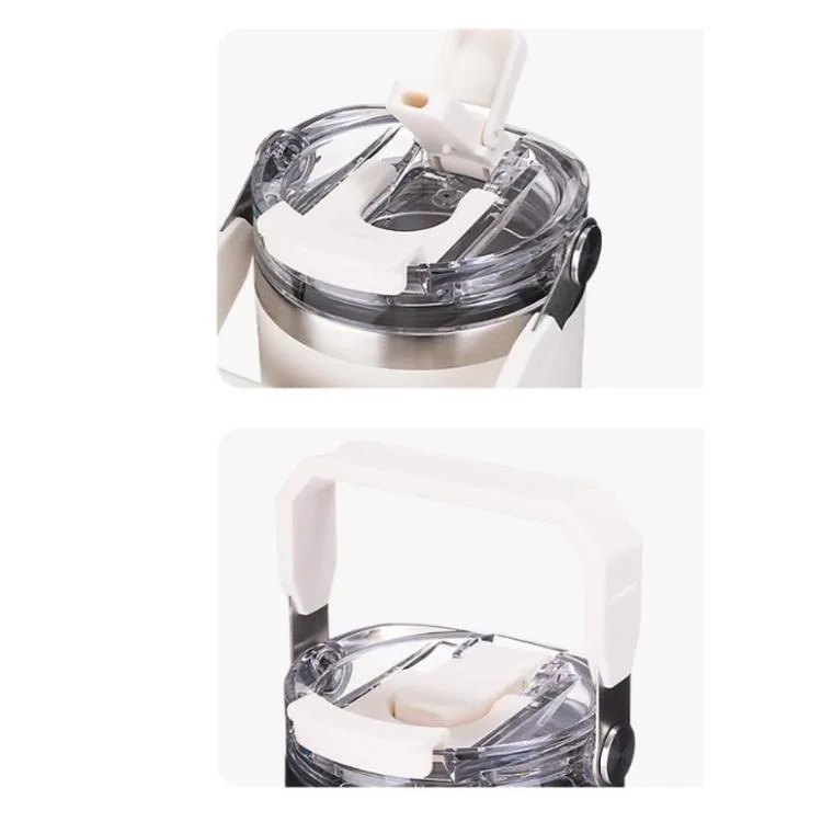 VAGONLİFE DILLER ÇELİK PİPETLİ / PİPETSİZ KULLANIM TUTMA SAPLI MATARA/TERMOS D9168 620ML WHITE