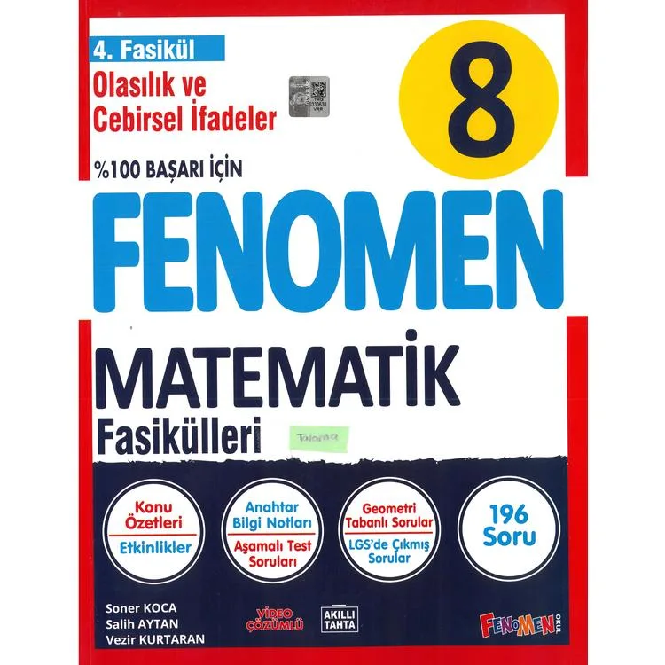 FENOMEN 8. SINIF MATEMATİK 4. FASİKÜL - OLASILIK CEBİRSEL İFADELER VE ÖZDEŞLİKLER