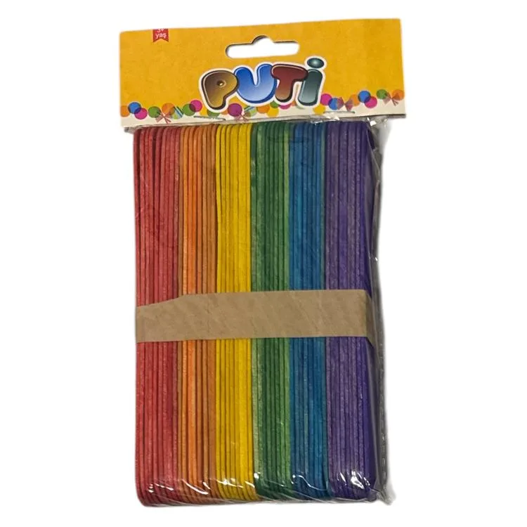 PUTİ 4605 AHŞAP RENKLİ BÜYÜK BOY DİL ÇUBUĞU 50'Lİ TEK PAKET 3+