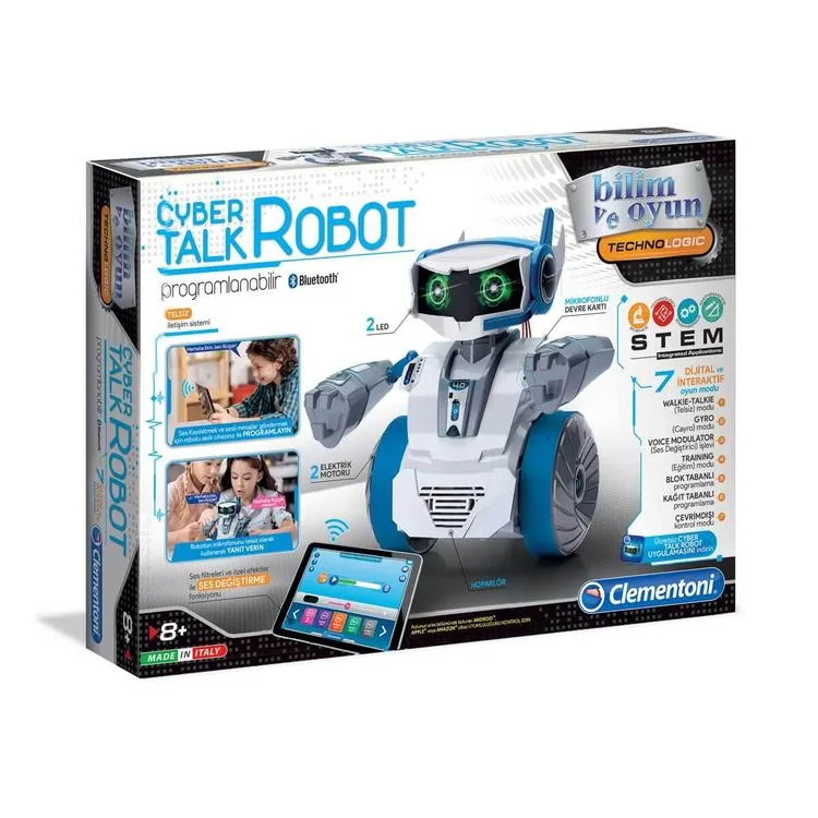 CLEMENTONI BİLİM VE OYUN 64447 CYBER TALK ROBOT BLUETOOTH IŞIKLI SESLİ PİLLİ 8+