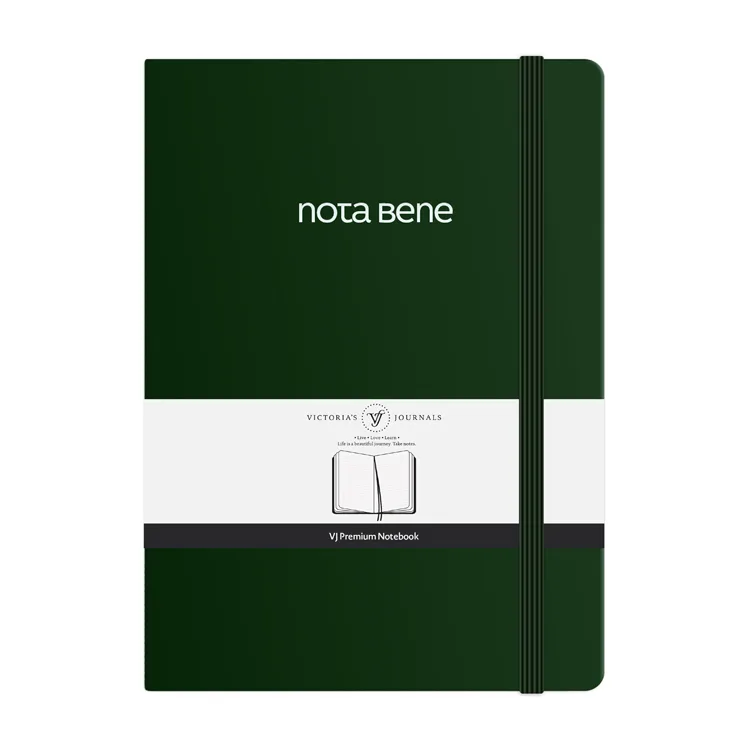 VICTORIA'S JOURNALS NOTE BENE 9245 PREMIUM NOTEBOOK SERT KAPAK A4 100gr.192 SYF. ÇİZGİLİ DEFTER YEŞİL