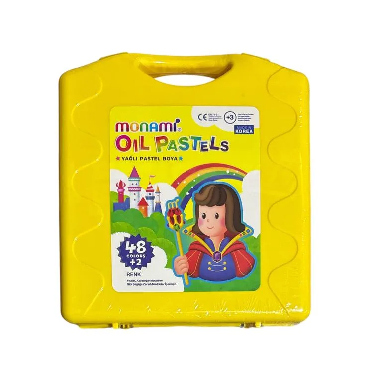 MONAMİ OIL YAĞLI PASTEL BOYA PLASTİK ÇANTALI 48+2 RENK - 2140441054