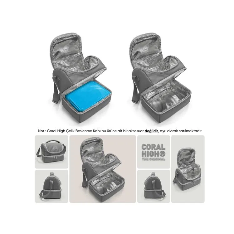 CORAL HIGH 37208 KIDS SİYAH FUTBOL DESENLİ THERMO İKİ KATLI BESLENME ÇANTASI