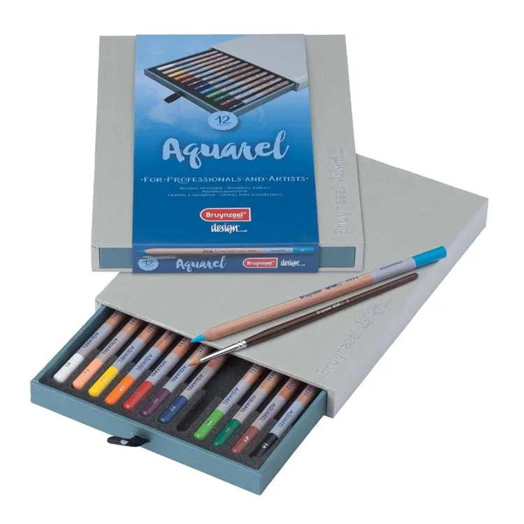 BRUYNZEEL DESING AQUARELL - KURU SULU BOYA KALEM SETİ 12'Lİ LÜX KUTU - B8835H12
