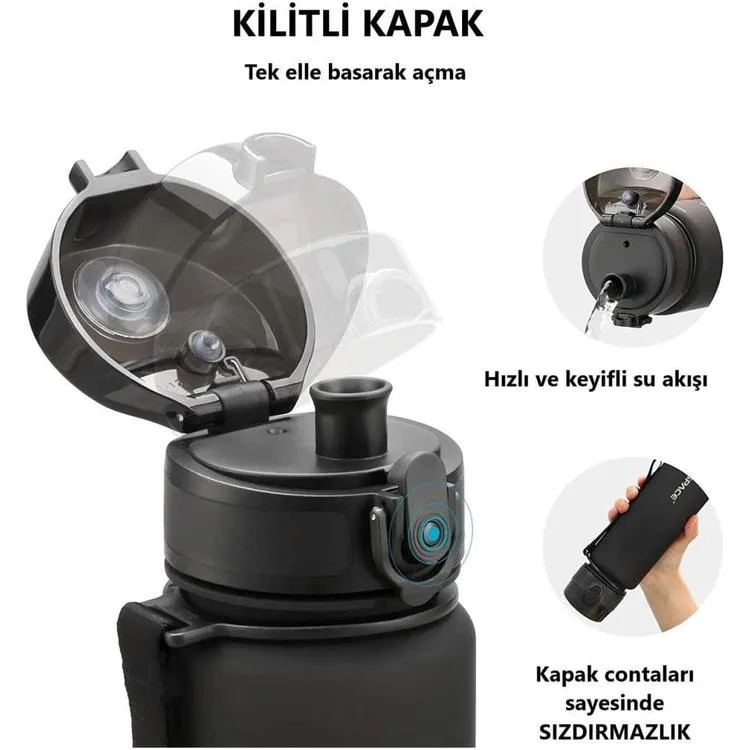 UZSPACE MATARA PİPETSİZ TRITAN SOFT TOUCH 3053 800 ML AURORA BLUE
