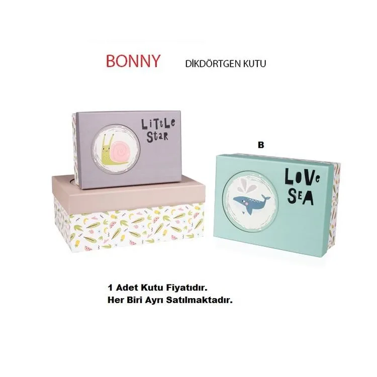 GIPTA BONNY DİKDÖRTGEN HEDİYE KUTUSU BX1537 B NO:04 190x260x110 mm - TEKLİ