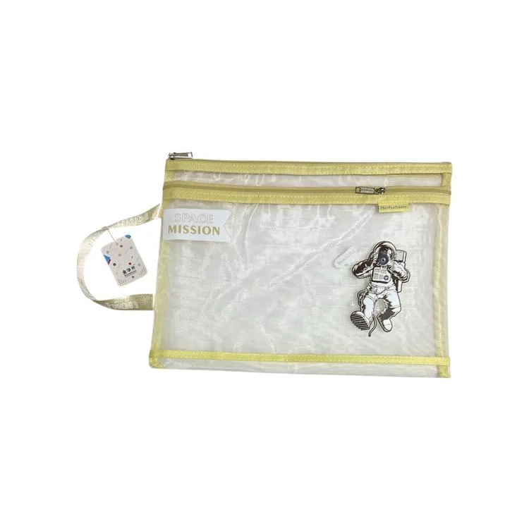 ODAK A4214 ÇİFT FERMUARLI ASTRONOT SAPLI FİLELİ A4 ÇANTA ( MESH DOSYA) - TEKLİ