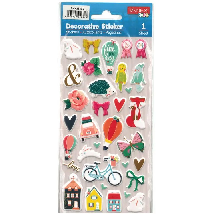 TANEX KIDS TNX-25805 DEKORATİF ETİKETLER - PUFFY TATİL SERİSİ STICKER